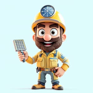 3D Cartoon Mascot Solar Technician