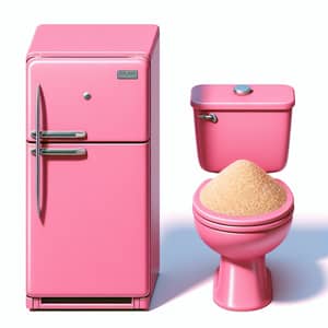 Chic Pink Refrigerator & Toilet Duo