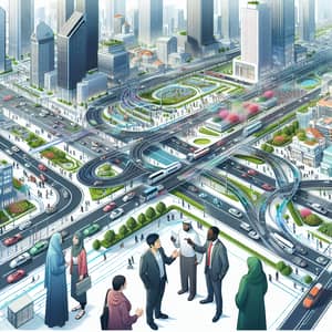 Modern Cityscape Connection: Urban Diversity and Connectivity