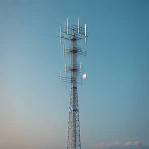 Metal Antenna Against Blue Sky