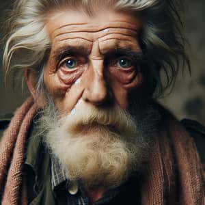 Wise Elderly Man in Poverty - Captivating Portrait