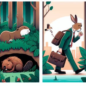 Peaceful Beaver, Sleeping Hare, Weary Office Worker