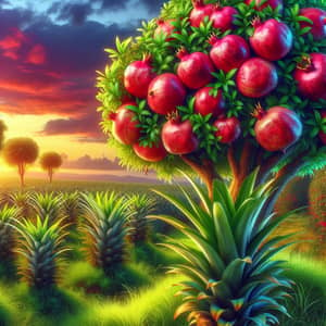 Pomegranate and Pineapple Nature Fusion