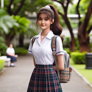 School Girl in Tiny Skirt - South Asian Style