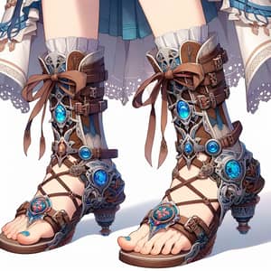 Anime Girl with Detailed Footwear - Unique Shoes for Women