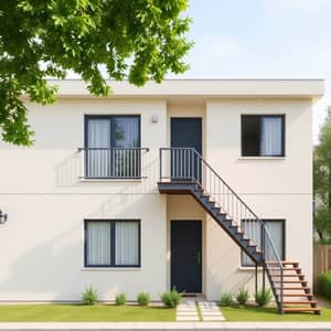 Two Storey Block of Flats with Balcony & Staircase