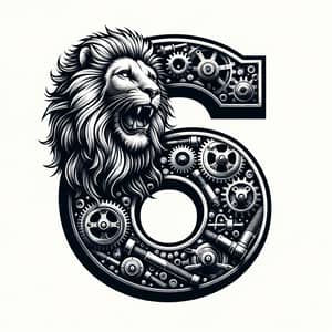 Fierce Roaring Lion Mechanical Farewell Number 6 PNG Artwork