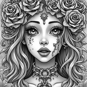 Gothic Themed Coloring Book Page