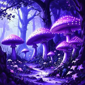 Mystical Forest with Glowing Mushrooms | Fantasy Art