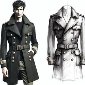 Modern Military Style Fashion Sketch