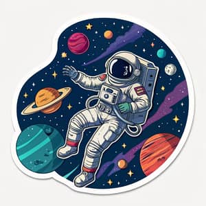 Astronaut Cosmic Elements Sticker