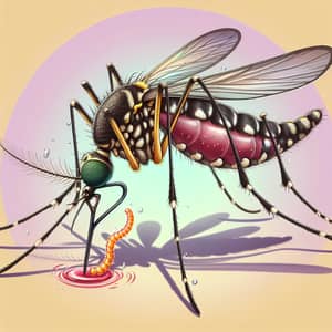 Zika Mosquito Biting Illustration