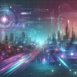 Futuristic Neon Business Card Background