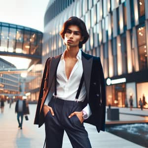 Stylish South Asian Fashion Pose in Urban Environment | Fashion Enthusiast