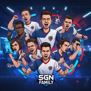 SGN Family Esports Jersey - Blue, Red & White