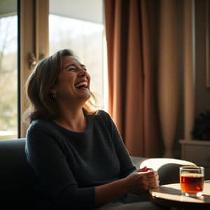 Joyful Laughter in a Cozy Room