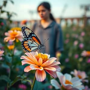 Butterfly Emerging: A Serene Garden Transformation