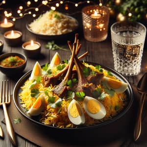 Aromatic Biryani with Lamb Chops & Eggs