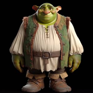 Friendly Ogre Character | Vibrant Green Skin | Joyful Forest Mood