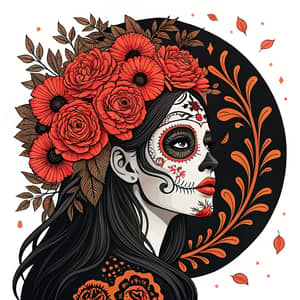 Elegant Day of the Dead Woman - Gothic Art