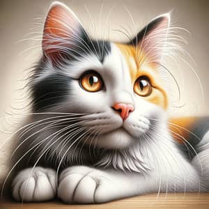 Realistic Cat Image: Intricate Whiskers, Fluffy Fur, Curious Eyes