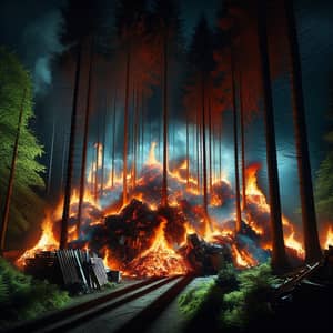 A Burning Pile of Things in a Dark Forest