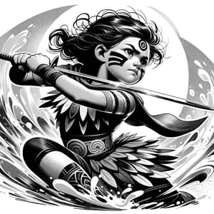 Maori Girl Warrior: Inspiring Battle of Health in Graphic Designs