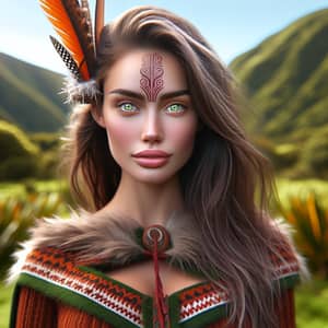 Vibrant Maori Woman Adorned in Tradition | National Geographic Style