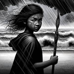 Young Maori Girl Warrior: A Symbol of Strength and Courage