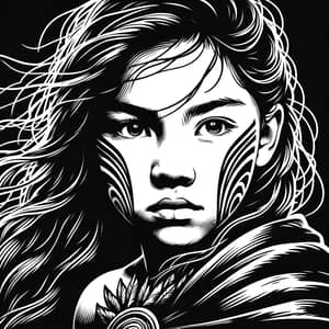 Young Maori Warrior Girl: Stronger Than the Storm