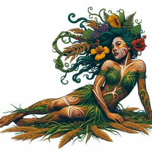 Māori Woman - Earth Embodiment Illustration