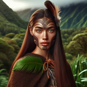 Maori Woman in Traditional Attire - Cultural Heritage Image