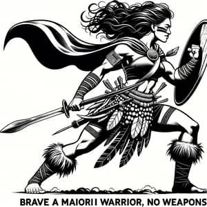 Brave Maori Girl Warrior for Health | Bold Imaginative Graphics