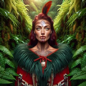 Enchanting Maori Woman in Traditional Costume | Vibrant & Alluring Portrait