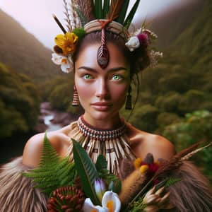 Maori Woman in Traditional Attire | Fine Art Portrait Photography