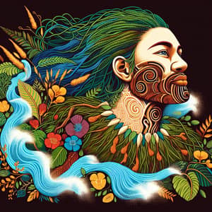 Papatūānuku Earth Mother Digital Painting T-shirt Design