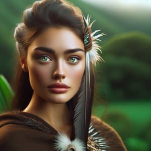 Fine Art Portrait of Maori Woman in Traditional Attire