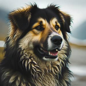 Lean Thor Dog with Rough Yellow and Black Fur