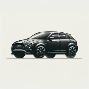 Simple Black Car Drawing | Pencil Sketch Artwork