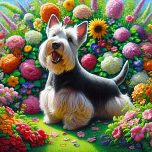 Celebrate with a Scottish Terrier & Flowers