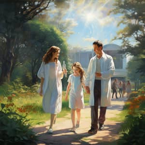 Family Walks in Park with Doctor & Dandelion Fun