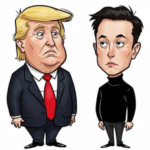 Cartoon of Donald Trump and Elon Musk