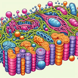 Vibrant Golgi Apparatus Illustration in Digital Art