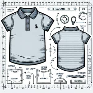 Printable Extra Small Pet Clothes Polo Design Template