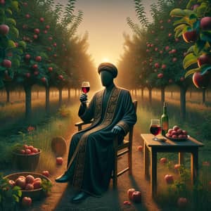 Iranian Leader in an Enchanting Apple Garden