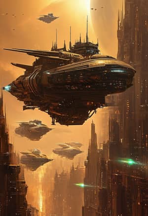 Futuristic Steampunk Armada: A Sci-Fi Fantasy Journey