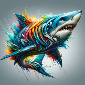 Graffiti Art Shark: Urban Colors & Dynamic Movement