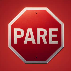 Spanish PARE Stop Sign - Reflective Traffic Sign