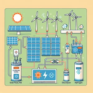 Clean Energy System: Solar Panel, Wind Turbines, DC Converters