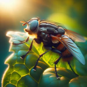 Gadfly on Green Leaf - Annoying Persistence and Bite